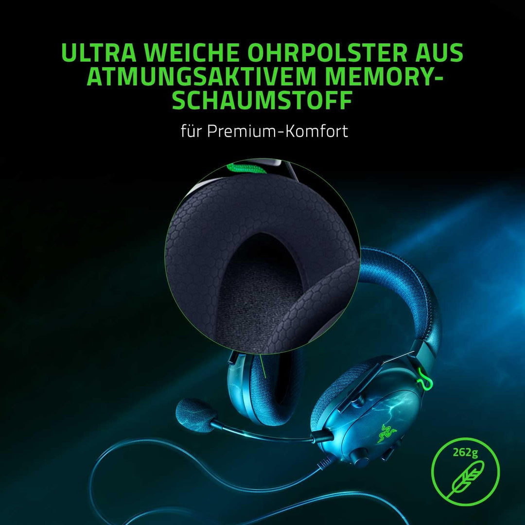 Razer Blackshark V2 - Premium E-Sport-Headset mit USB-Soundkarte (Triforce 50-mm-Treiber, HyperClear