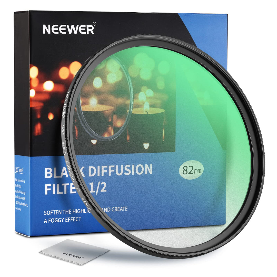 NEEWER 82mm Black Diffusion 1/2 Filter Schwarze Diffusion Träumerischer Kinoeffekt Ultradünner Kamer