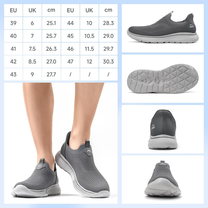Sneaker Herren Ohne Schnuersenkel Slip-on Schuhe Mesh Atmungsaktiv Leicht Laufschuhe Sportschuhe Beq