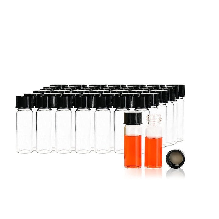 ALWSCI 144 Stück Glasfläschchen 4ml Probe Klarglas Fläschchen, Probenahme Glasflaschen mit Schraubve