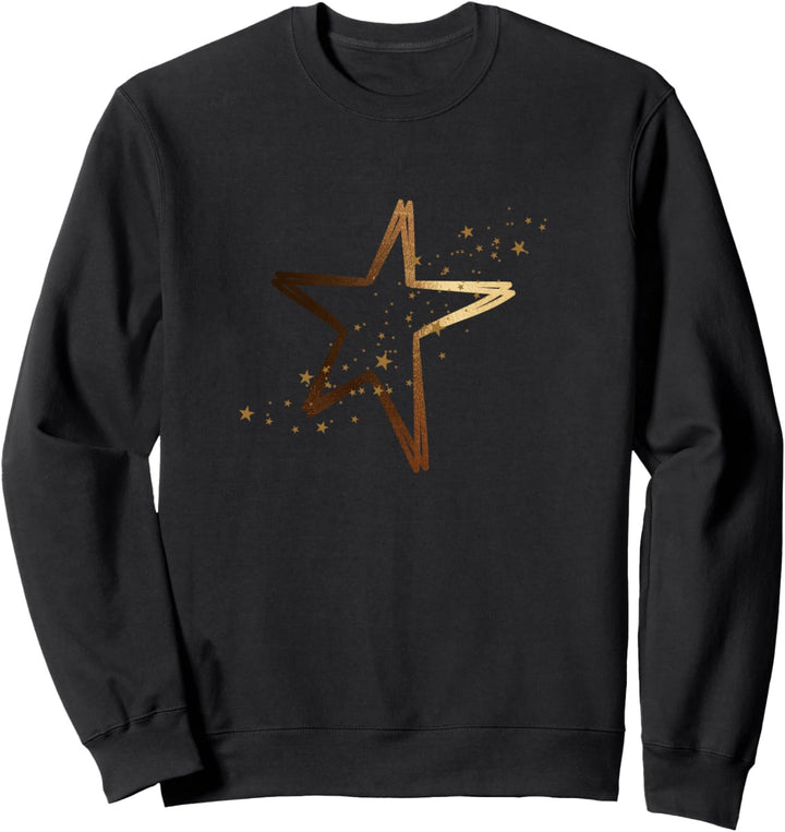 Grosser goldener Stern mit kleinen Sternen. Sweatshirt