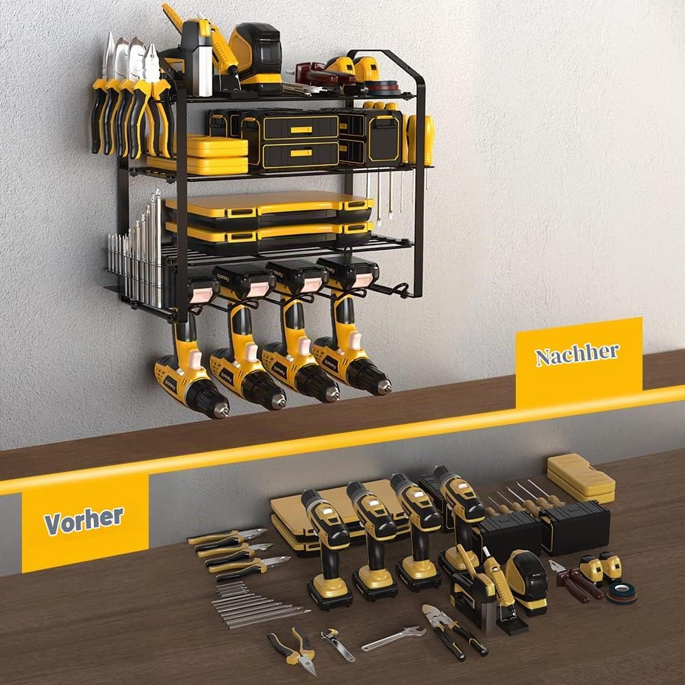 Power Tool Organizer Elektrowerkzeug Organizer Bohrhalter Wandhalterung, Hochleistungs Metall Werkze