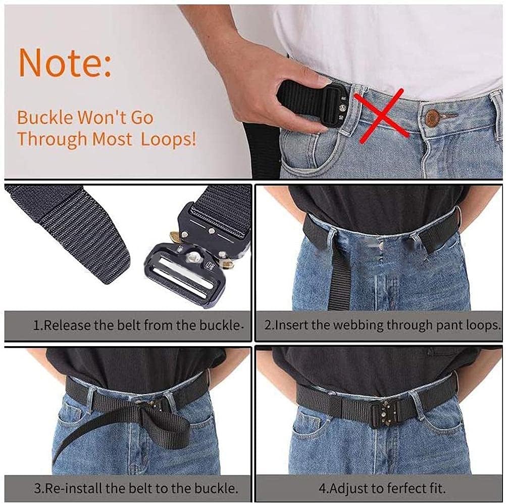 Fencelly Dicker Nylon-Gürtel, multifunktionaler taktischer Outdoor-Bund mit Hüfttasche, verstellbare