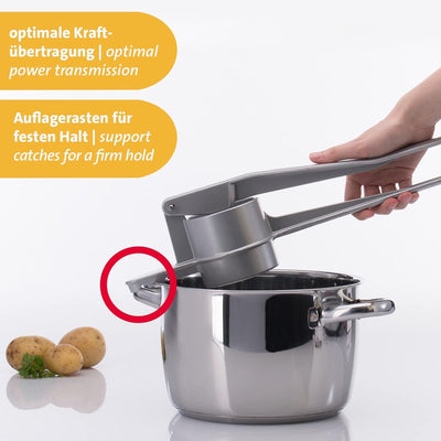 Westmark Spätzle-/Kartoffelpresse, Mit runder Lochung, Aluminiumdruckguss, Länge: 41 cm, Spätzlepres