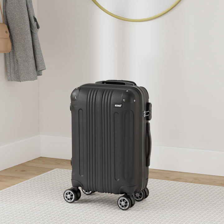 KONO Trolley Koffer Mittelgross Leicht Hartschalenkoffer Reisekoffer mit 4 Rollen, 65x42x26cm, 65Lit