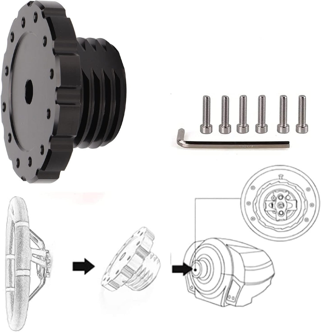Lenkrad-Adapterplatte, Aluminium-Rennwagen-Gaming-Lenkrad, Professioneller Adapter für Thrustmaster