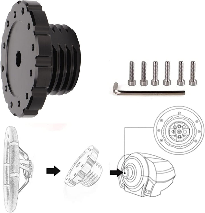 Lenkrad-Adapterplatte, Aluminium-Rennwagen-Gaming-Lenkrad, Professioneller Adapter für Thrustmaster