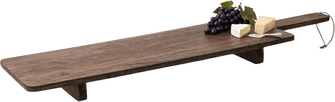Spetebo XXL Mango Servierbrett Braun 100 x 29 cm Lebensmittelecht | Holz Tapasbrett gross mit Griff