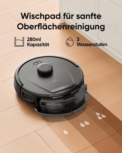 eufy L60 Saugroboter mit Absaugstation und Wischfunktion, 5.000Pa Saugkraft, Anti-Haar-Verwicklung,