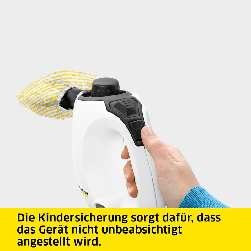 Kärcher Dampfreiniger SC 1, Dampfdruck: 3 bar, Aufheizzeit: 3 min., Leistung: 1.200 W, Flächenleistu