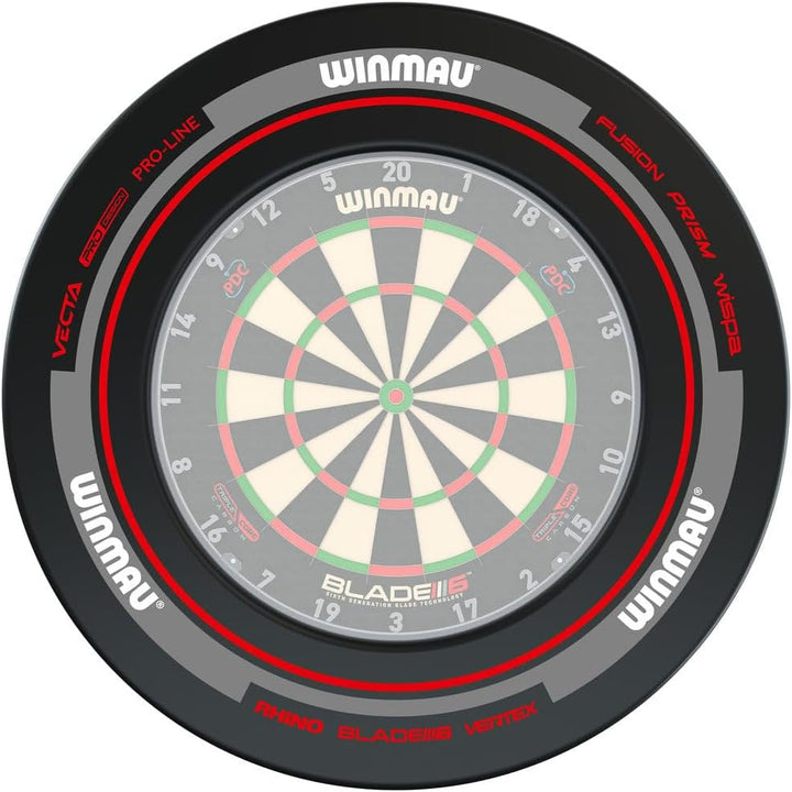 WINMAU Dartscheibe Schutzring – Advance Schwarz, Rot, Weiss & Grün Dart Surround Schwarz & Rot, Schw