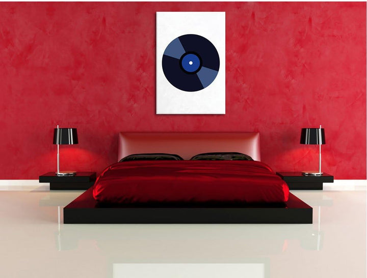 Pixxprint Rock 'n' roll Schallplatte als Leinwandbild/Grösse: 100x70 / Wandbild/Kunstdruck/fertig be