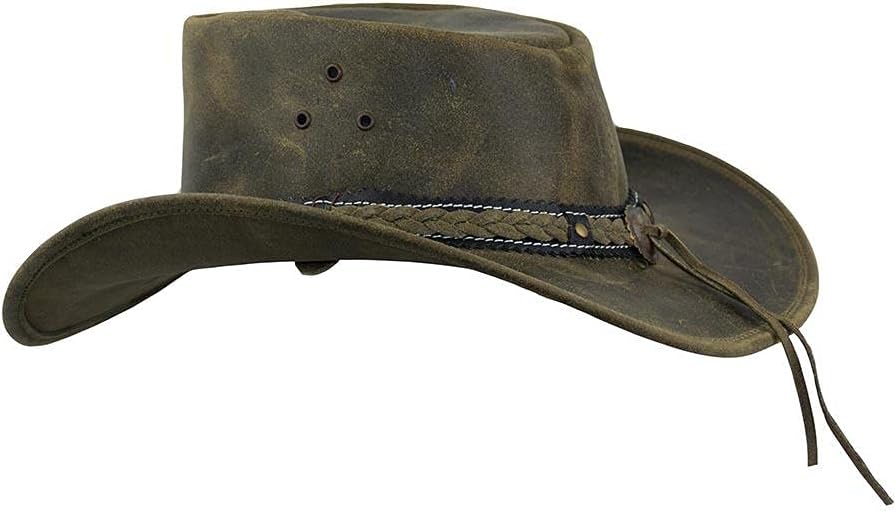 Black Jungle ARAMAC Lederhut Cowboyhut Australienhut Hut XS Khaki, XS Khaki