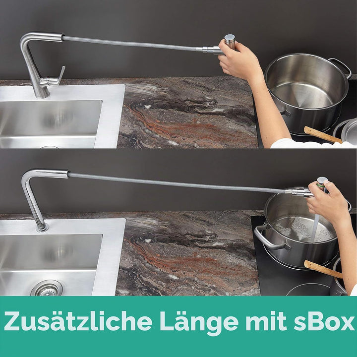 hansgrohe Küchenarmatur Select 2-Loch mit Schlauchbox (Wasserhahn Küche 110° oder 150°schwenkbar, ho