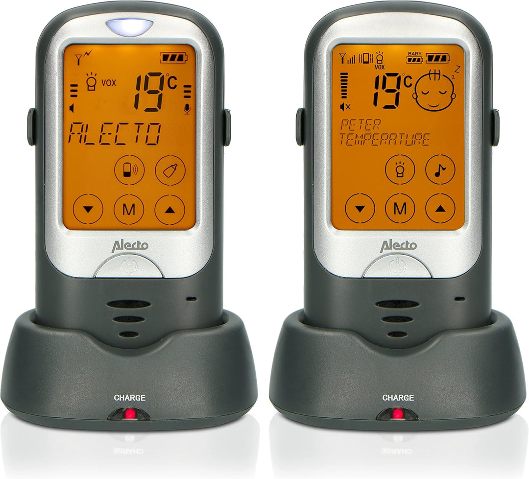 Alecto DBX68GS - Babyphone - Babyfon mit 1km Reichweite - Wiederaufladbare Eltern-Baby-Einheit - Tou
