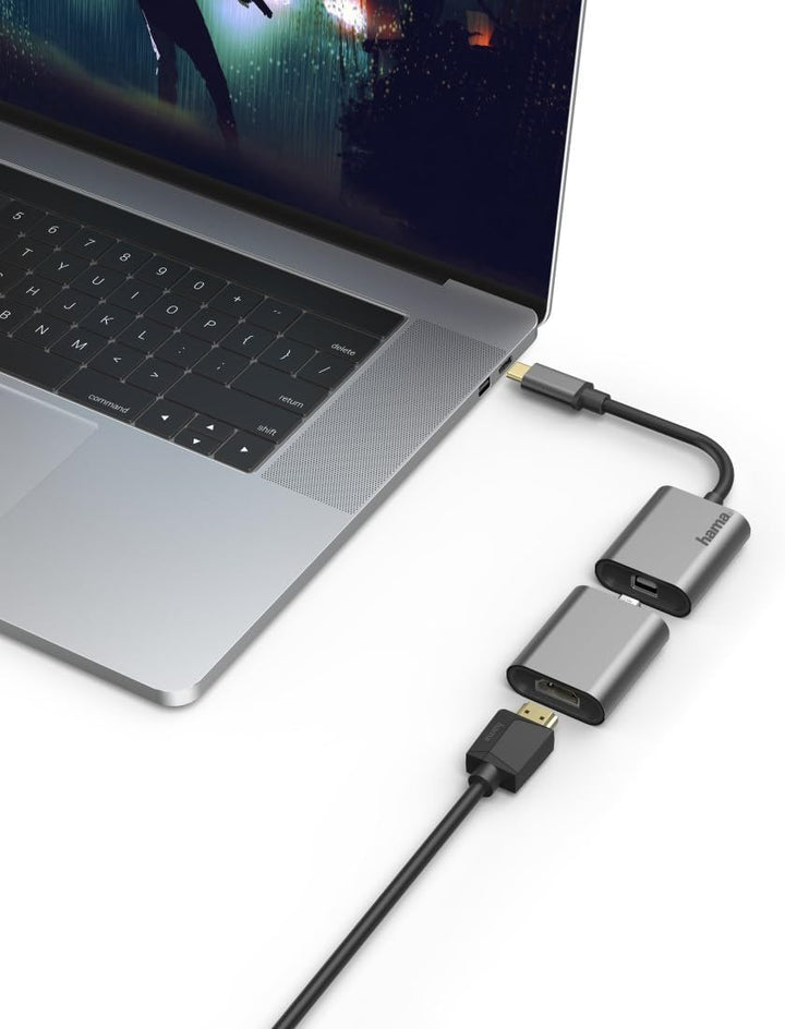 Hama Adapter Set, 6in1 Hub mit USB-C (USB C Adapter mit Mini-DisplayPort, HDMI™, VGA für PC, Noteboo