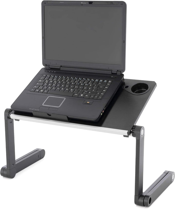 Laptoptisch Notebook-Ständer Aluminium-Legierung Platte 48x28cm Silber-schwarz Höhe und Neigungswink