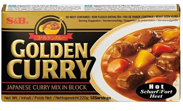 3x220g S&B GOLDEN CURRY BLACK- Japanese Curry Mix - vegetarian no meat contained - Geschmack: Hot