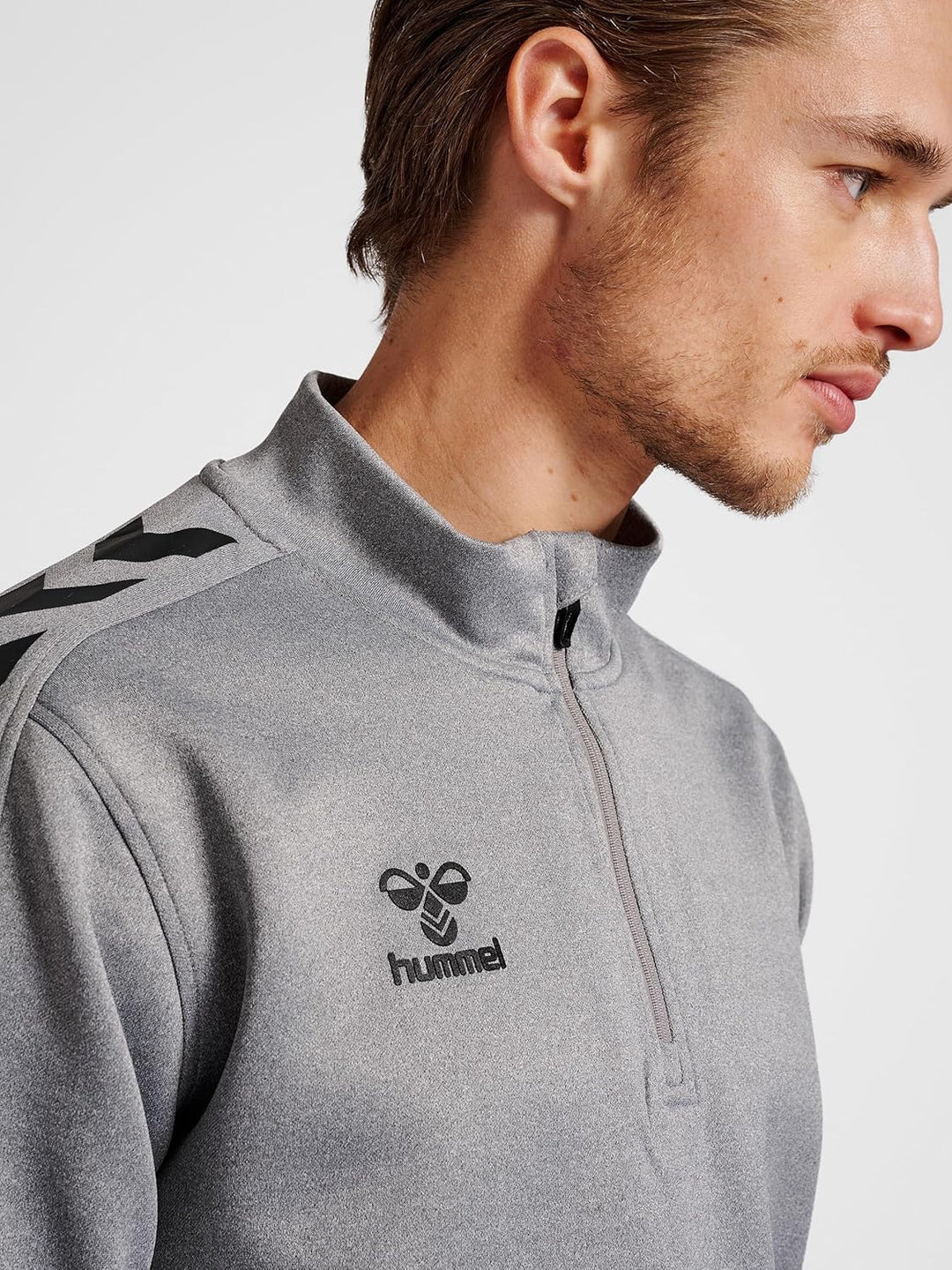 hummel Halbreissverschluss Sweatshirt Hmlcore Multisport Erwachsene Grösse, Grey Melange