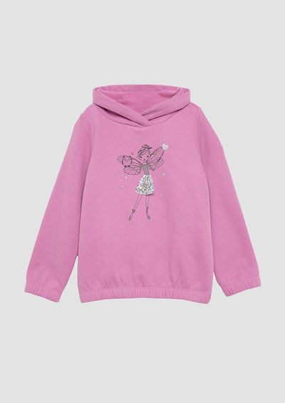 s.Oliver Wärmendes Sweatshirt mit Schalkragen und Glitzer-Artwork 104-110 Rosa, 104-110 Rosa