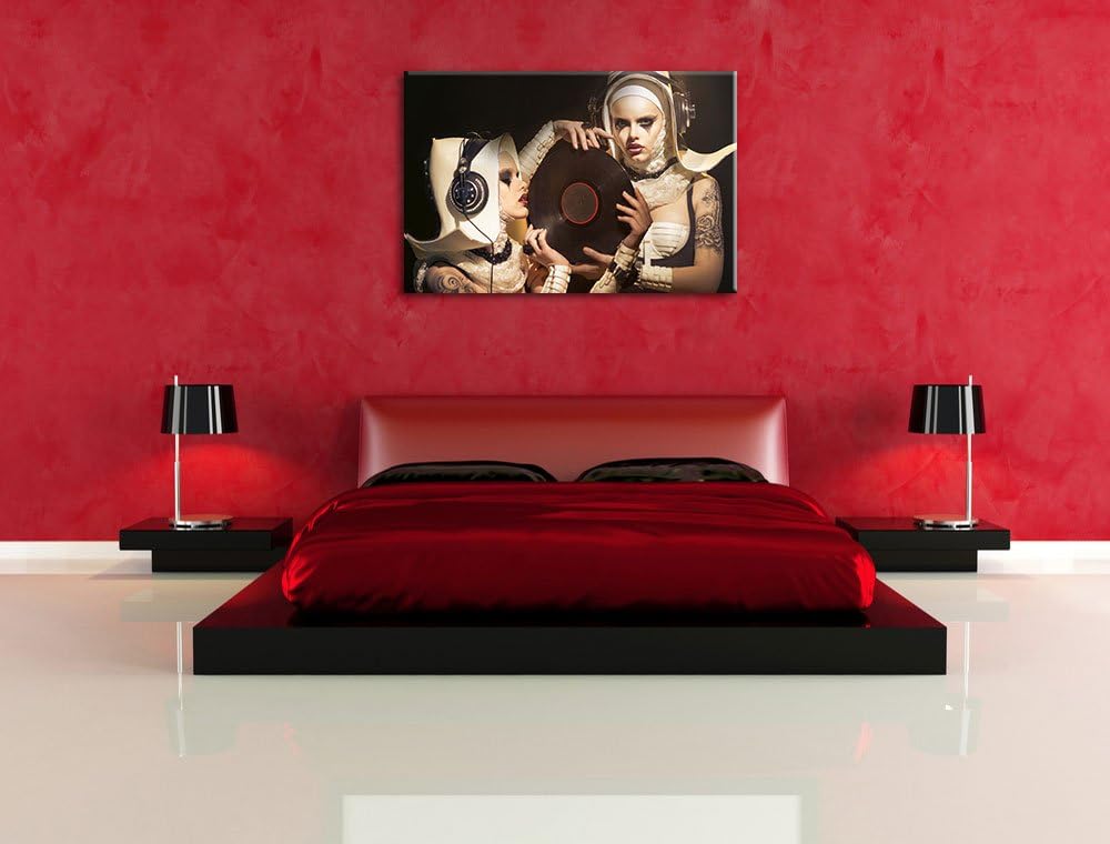 Mysteriöse DJ Frauen, Format: 100x70 auf Leinwand, XXL riesige Bilder fertig gerahmt mit Keilrahmen,