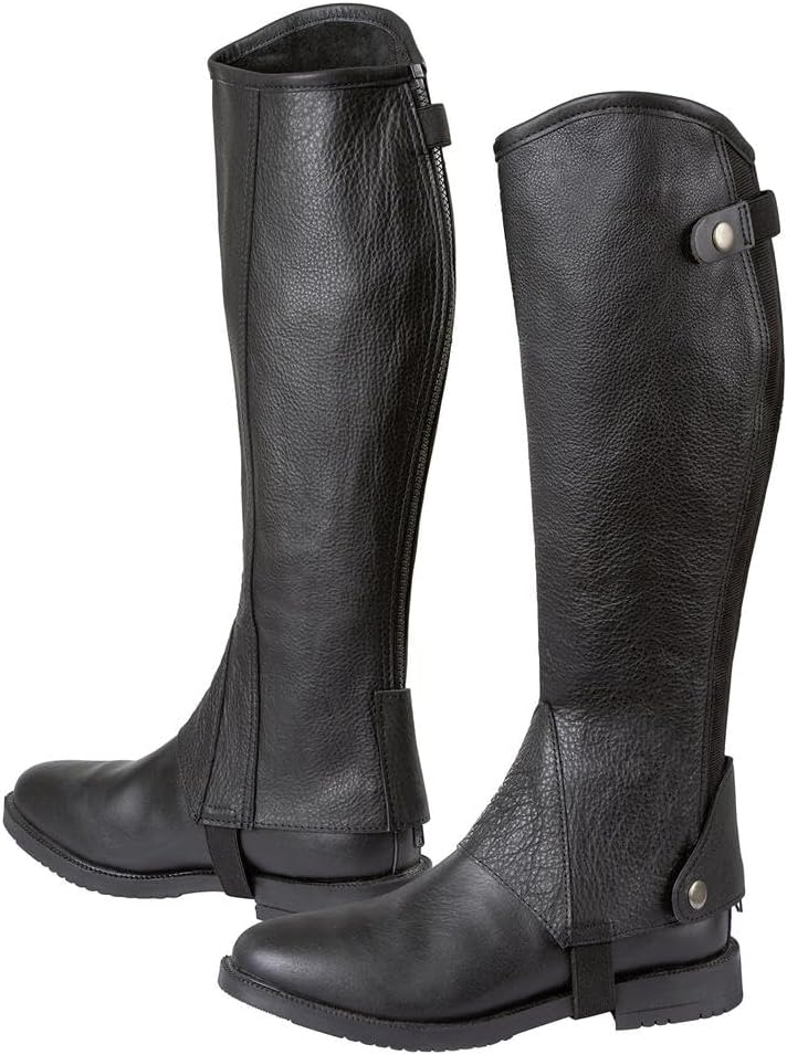 Covalliero Minichaps Elasto Leder Elastikeinsatz S Schwarz, S Schwarz