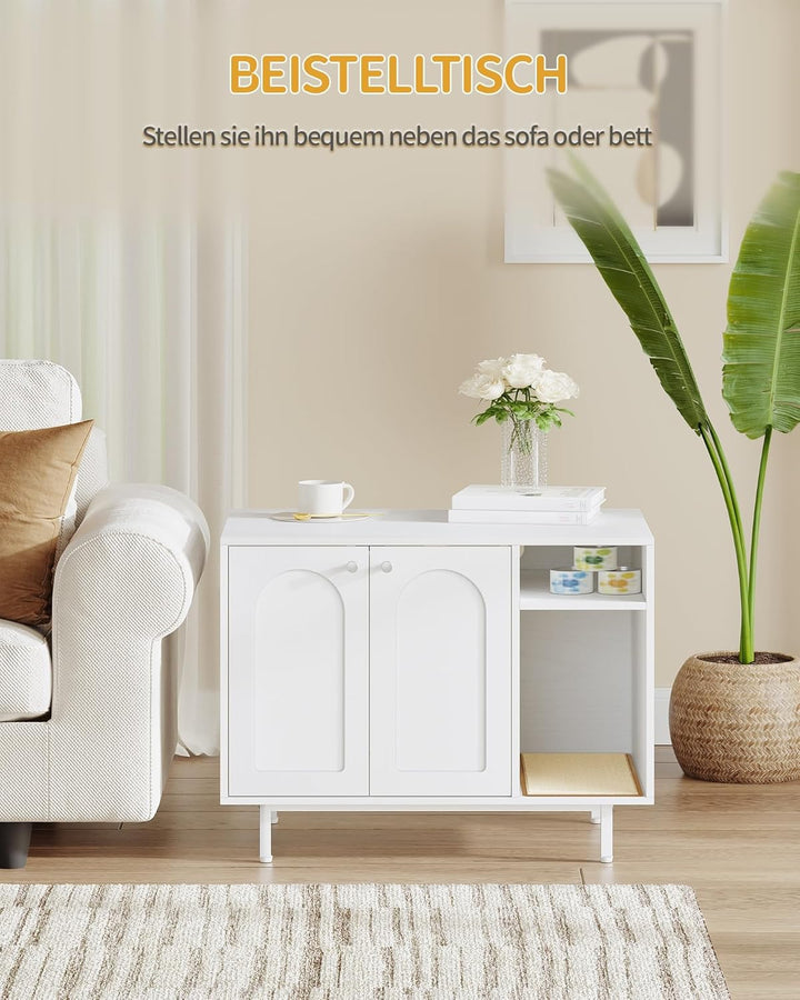 Hzuaneri Katzenschrank, Katzentoilette, Katzenklo Schrank, Katzenhaus mit Tür und separater Trennwan