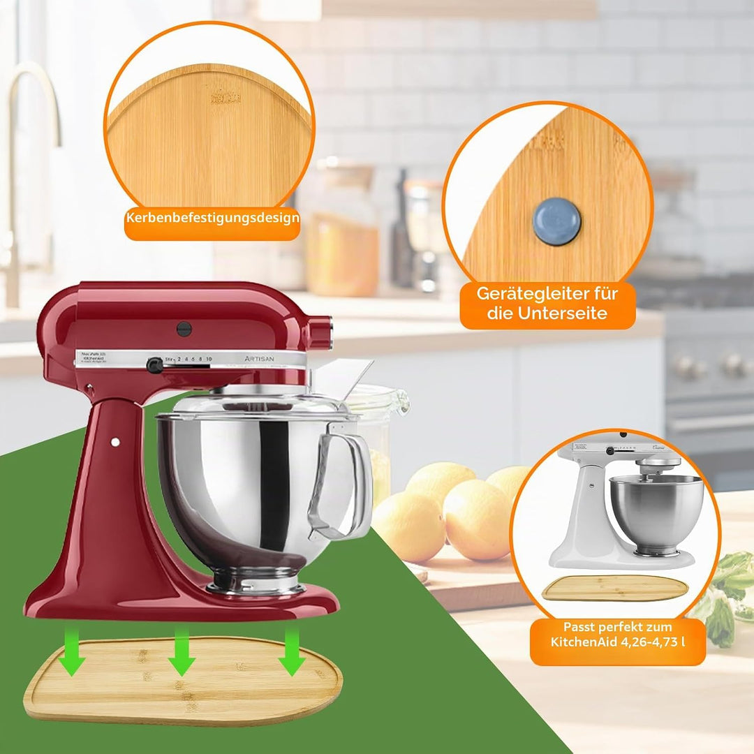 Bamboo Mixer Schieber kompatibel mit Kitchen Aid 4.5/5 Quart Tilt Head Stand Mixer, K45SS Küche Atta