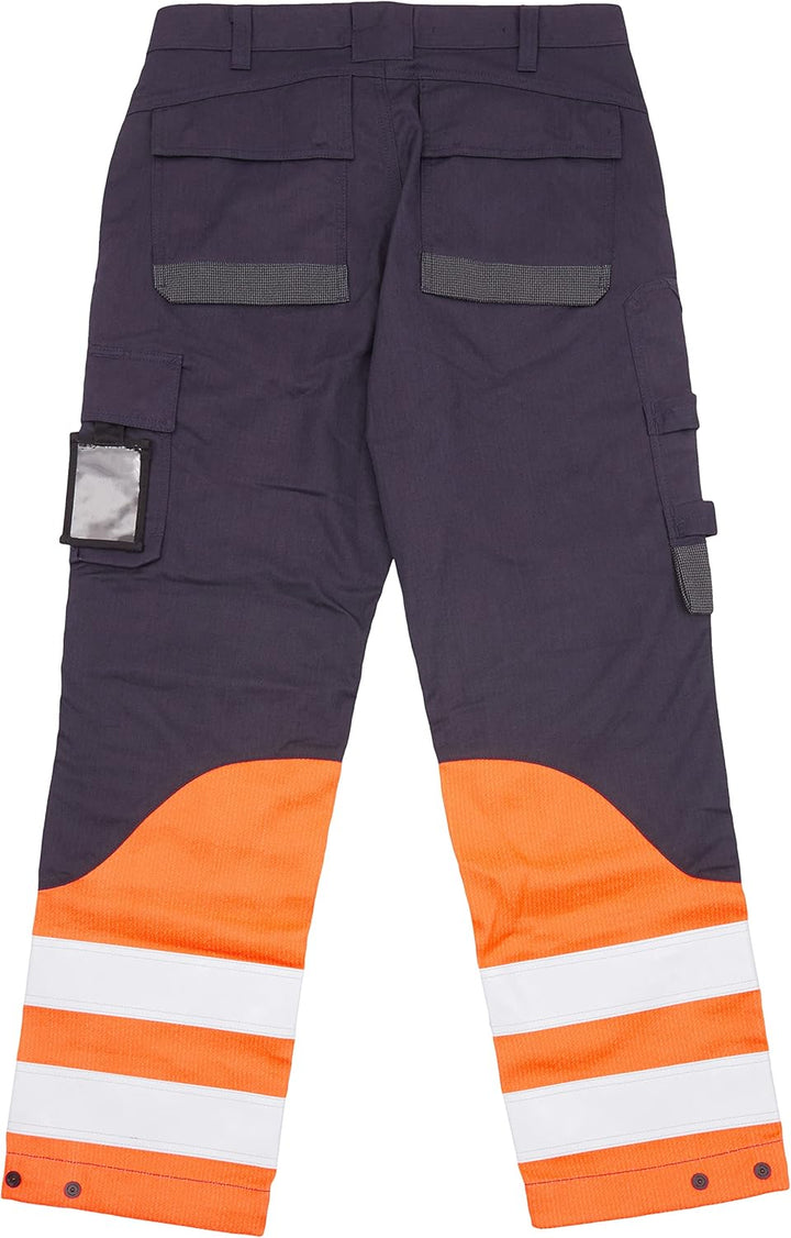 BLÅKLÄDER Multinorm Arbeitshose Cargo Schwarz 32 Marineblau, Orange D96, Marineblau, Orange D96