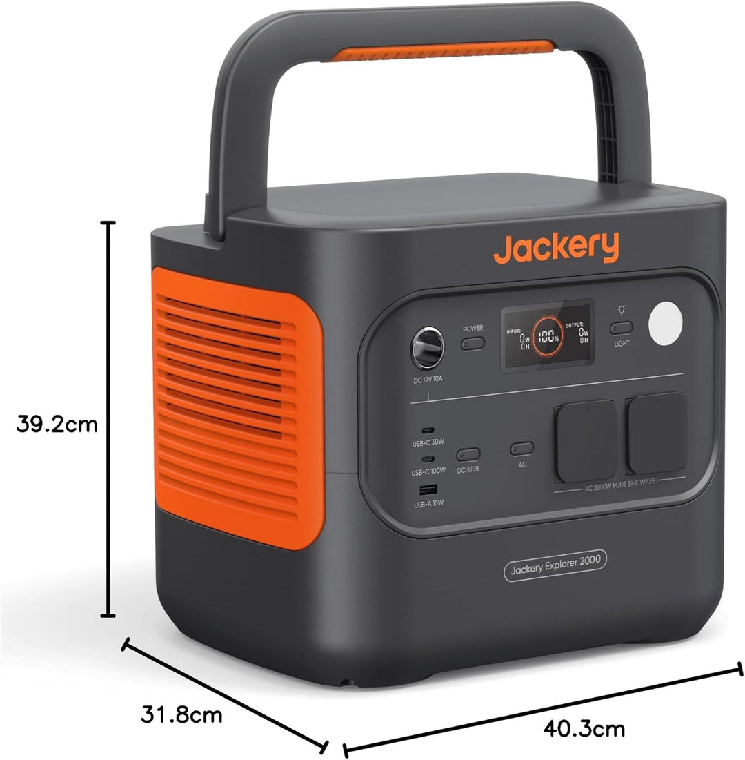 Jackery E2000 v2 tragbare Powerstation, LiFePO4 Akku, 2042Wh Solargenerator mit 2200W Ausgang (Max 4