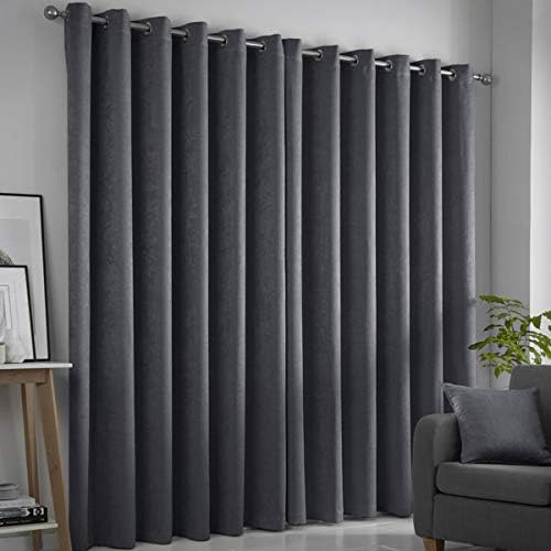 Fusion Strata Vorhänge, gewebt, mit Ösen, gefüttert, 100% Polyester, 117 x 137 cm, Anthrazit 117 x 1