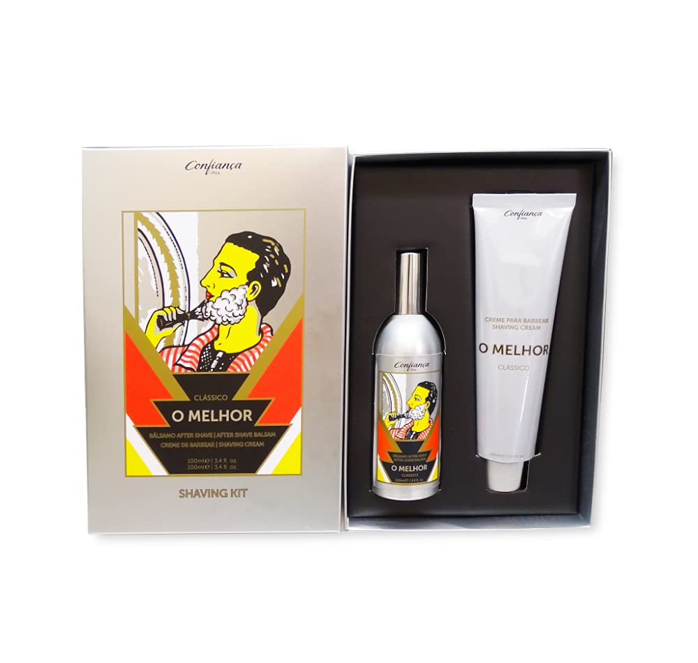 Confianca - O Melhor - Shaving Kit - Geschenkset Aftershave 100ml + Rasiercreme 100ml - Klassiker au