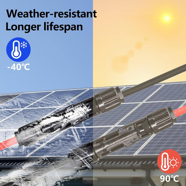 HandGold Solarkabel Verlängerung 10AWG 12m,Solarkabel 6mm2,1500V Solarkabel Verlängerungskabel,Photo