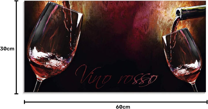 ARTland Glasbilder Wandbild Glas Bild einteilig 60x30 cm Querformat Rotwein Lounge Bar Restaurant It