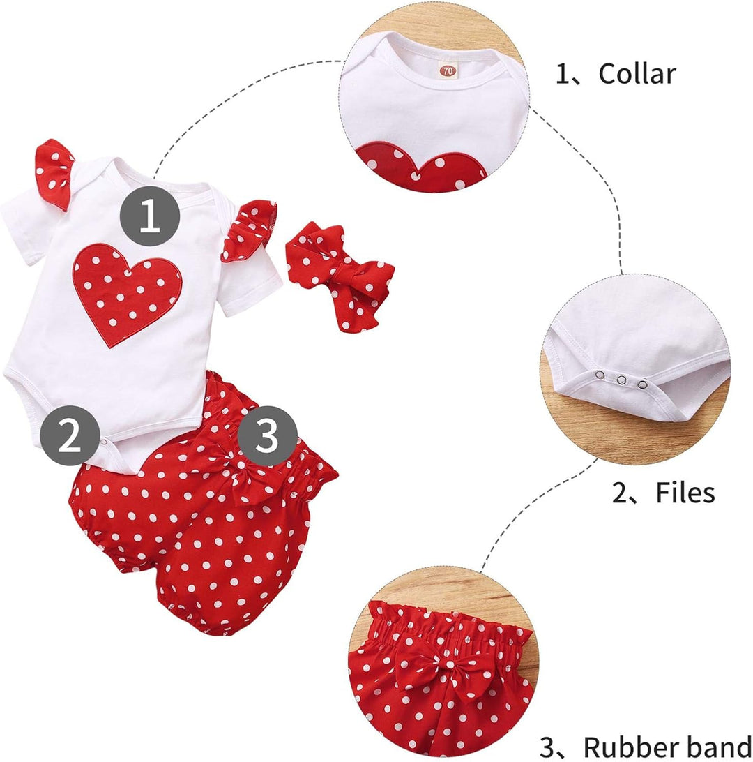 TMEOG Sommer Strampler Set für Babys 0-18 Monate - Kurzarm Body + Hose + Stirnband Mädchen, Neugebor