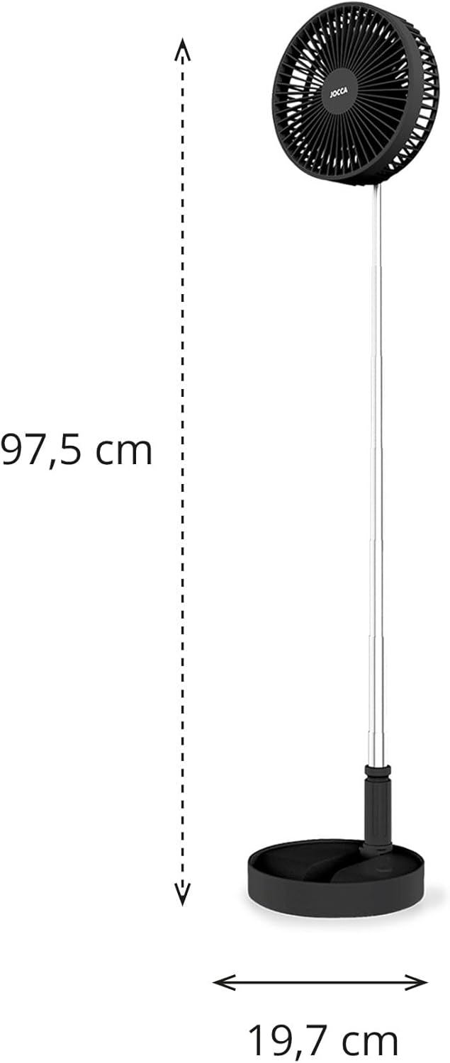 Jocca - Standventilator mit Fernbedienung |Tragbarer Ventilator | 3 Geschwindigkeiten | Höhenverstel