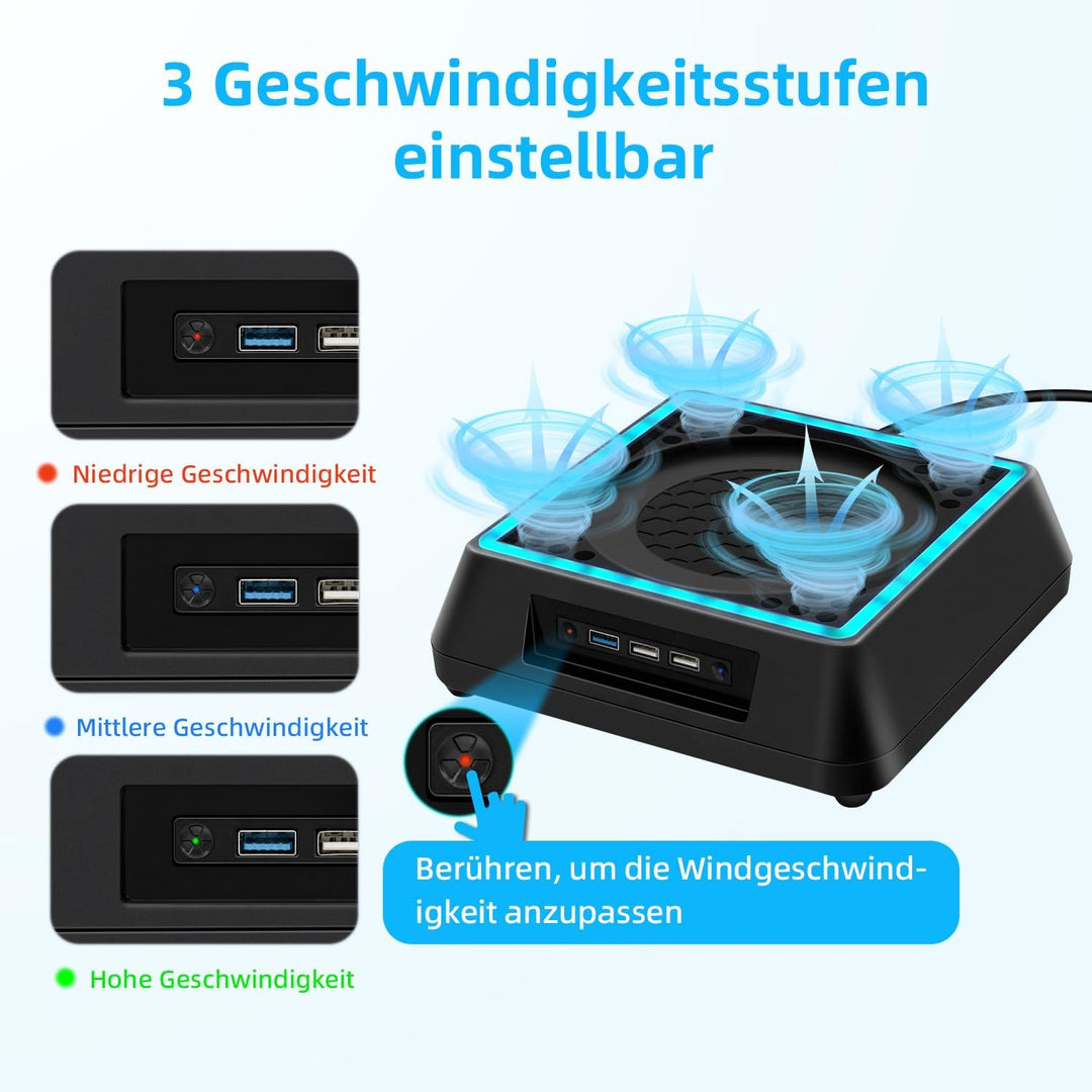 Tolesum Upgraded Lüfter Ständer für Xbox Series X, Kühler Stand mit RGB LED,4 Grosse &amp;Turbolüfter, U
