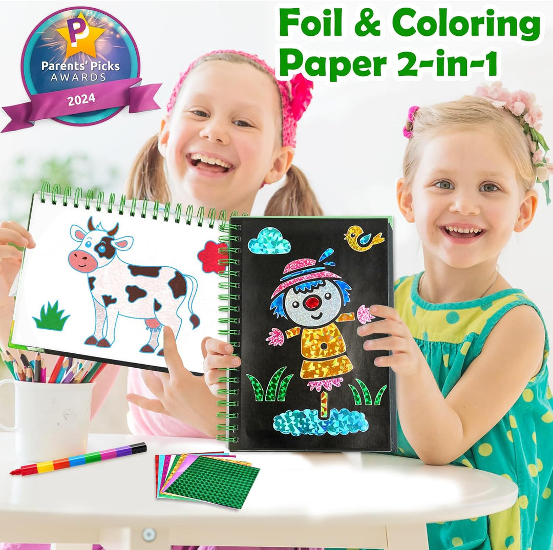 FUNNYB&amp;G Foil Art Kinder Kunst &amp; Bastelaktivität: Kreatives Reisespielzeug für DIY-Aktivität, Bastel