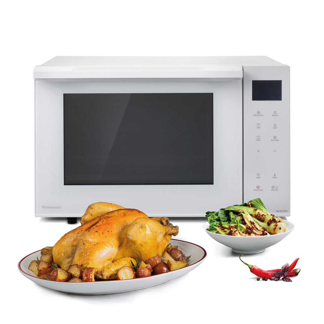 Panasonic NN-DF37PWEPG Kombi-Mikrowelle & Grill, 1000 W, 23 l, Inverter-Tech, Eco Kombi Modus, Flach