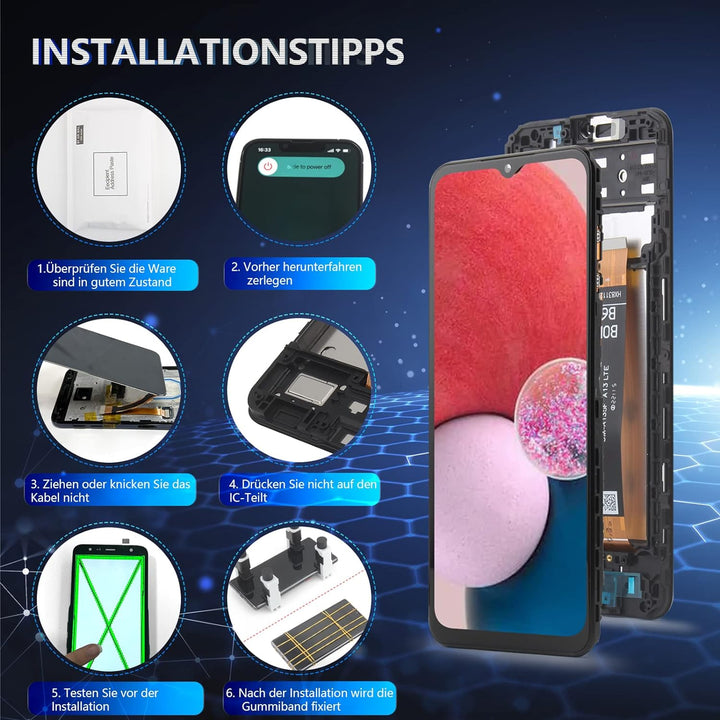 RongZy Ersatz Display Kompatibel für Samsung Galaxy A13 4G/A135F A137 Touchscreen Bildschirm Digitiz