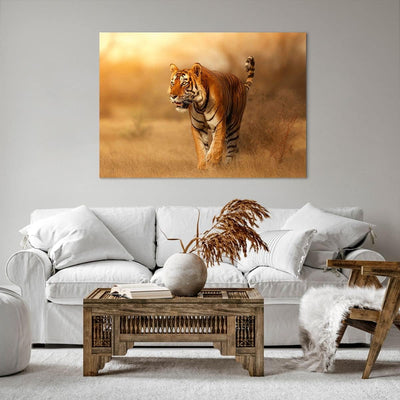 ARTTOR Bilder auf Leinwand 100x70cm Leinwandbild mit Rahmen tiger tier Gross Wanddeko Bild Schlafzim