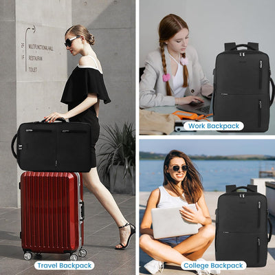 LOVEVOOK Handgepäck Rucksack, Reiserucksack Damen Herren, Travel Backpack mit Nassfach, Erweiterbare