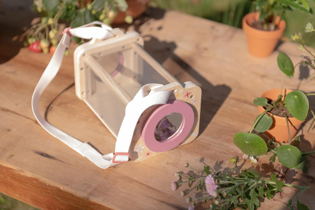 Little Dutch Insektenbox Beobachtungsbox - Holz - mit Lupe und Tragegurt - Sammelbox für Mädchen ab