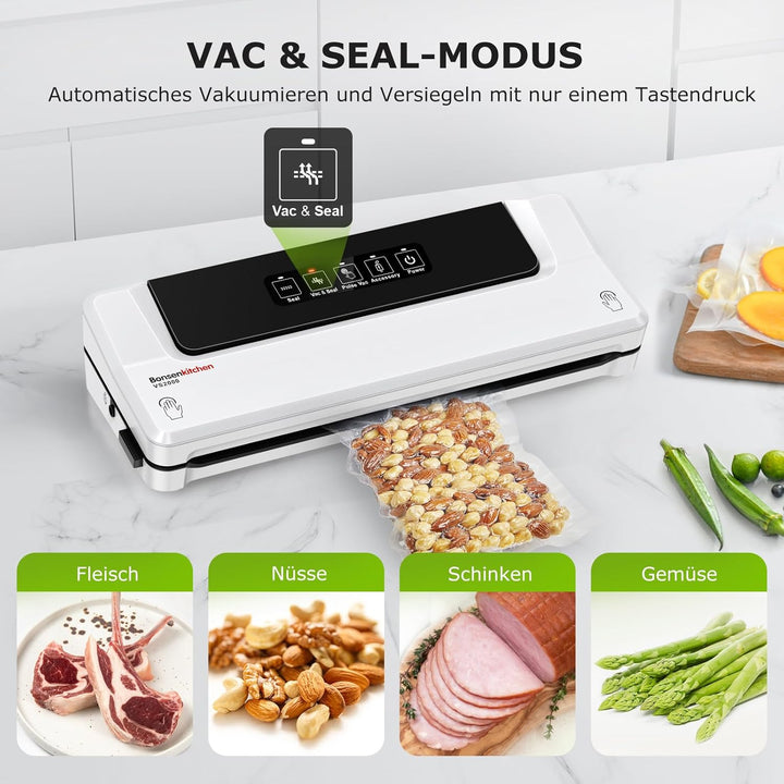 Bonsenkitchen Vakuumiergerät, Vakuumierer für kontinuierliches Arbeiten mit hoher Geschwindigkeit, F