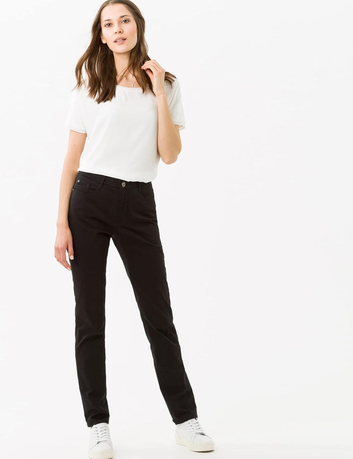 BRAX Damen Style Carola Five-Pocket Wertigem Baumwollstretch Hose 32W / 32L Schwarz, 32W / 32L Schwa