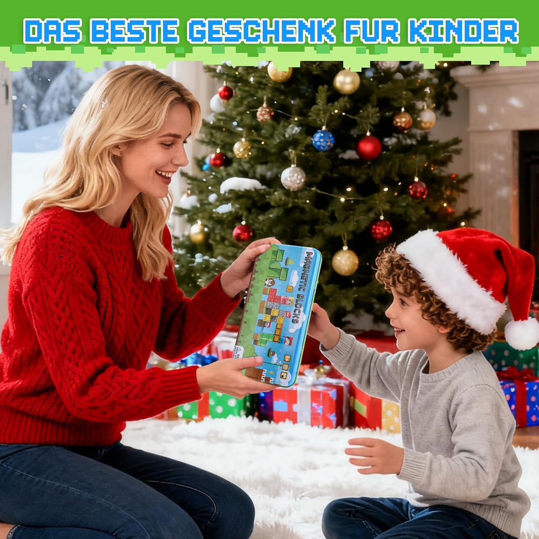Ulikey Magnetische Bausteine, Reisespielzeug Magnetic Blocks, Magnetbausteine Kinder Tragbare, STEM