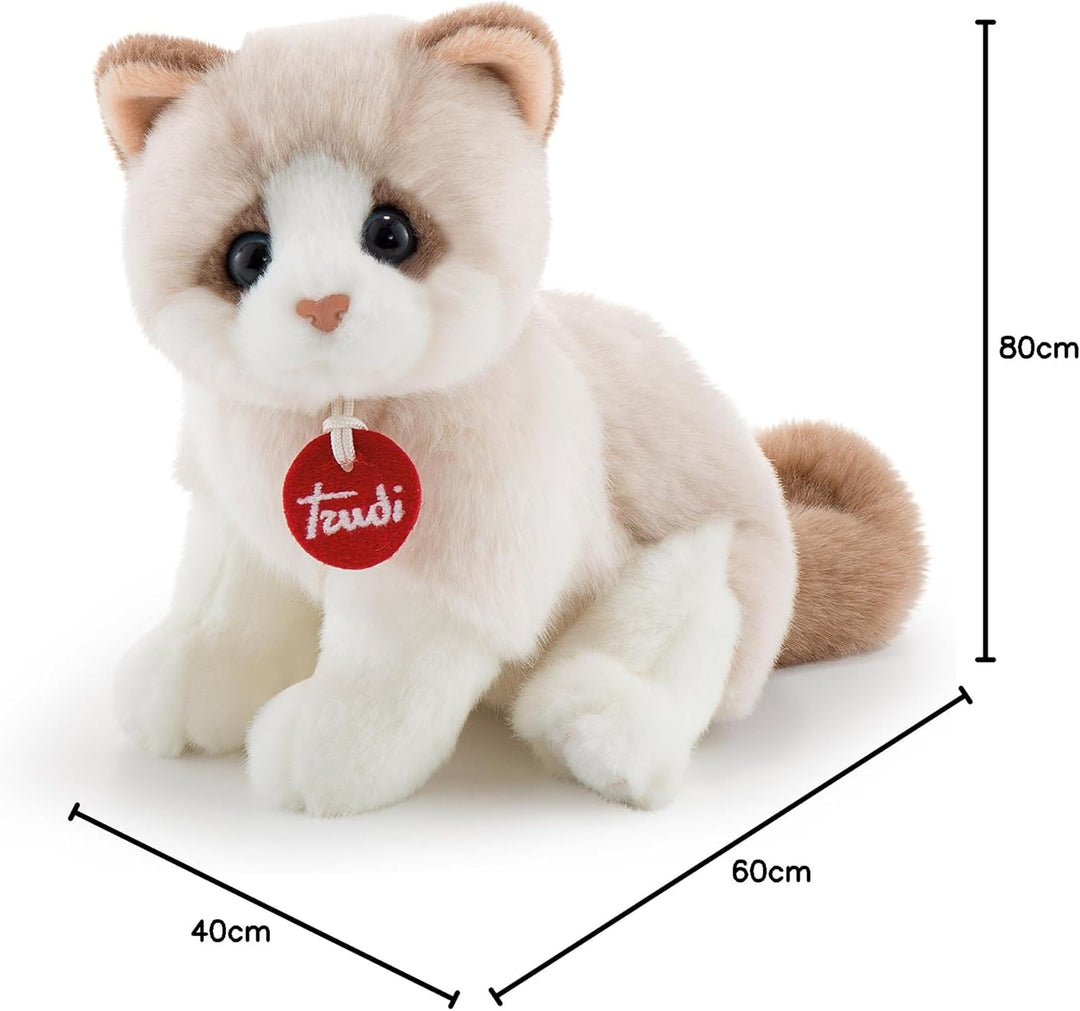 trudi 20872 Klassik Plüschkatze Brad ca. 19 cm, Grösse S, hochwertiges Stofftier mit weichen Materia