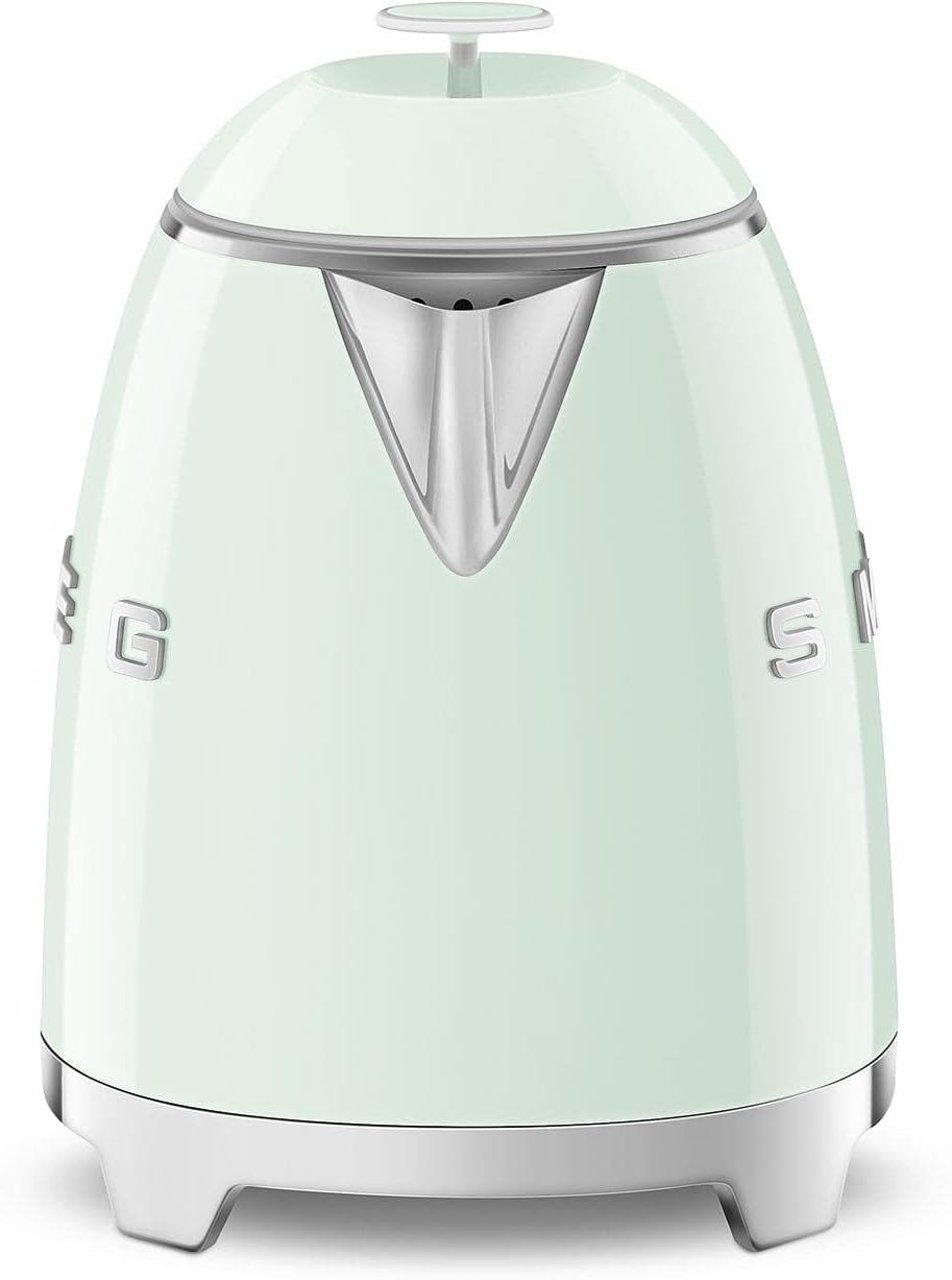 Smeg, Kleiner elektrischer Wasserkocher KLF05PGEU 0,8 L, Edelstahlfilter, Sicherheitsautomatik, Wass
