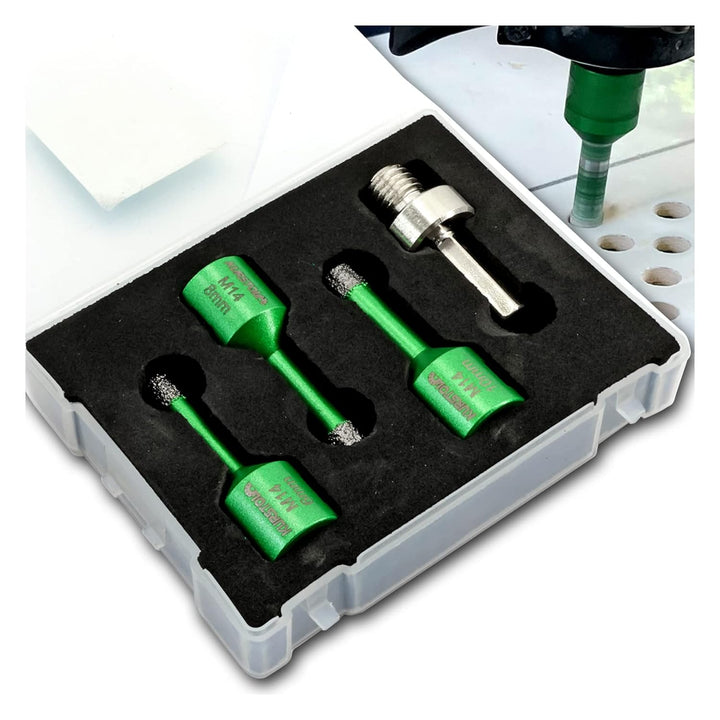 KURSTOL Diamant-Bohrkrone Kit - Diamantbohrer Dreikant Schaft 6/8/10mm+Adapter von Sechskantschaft a