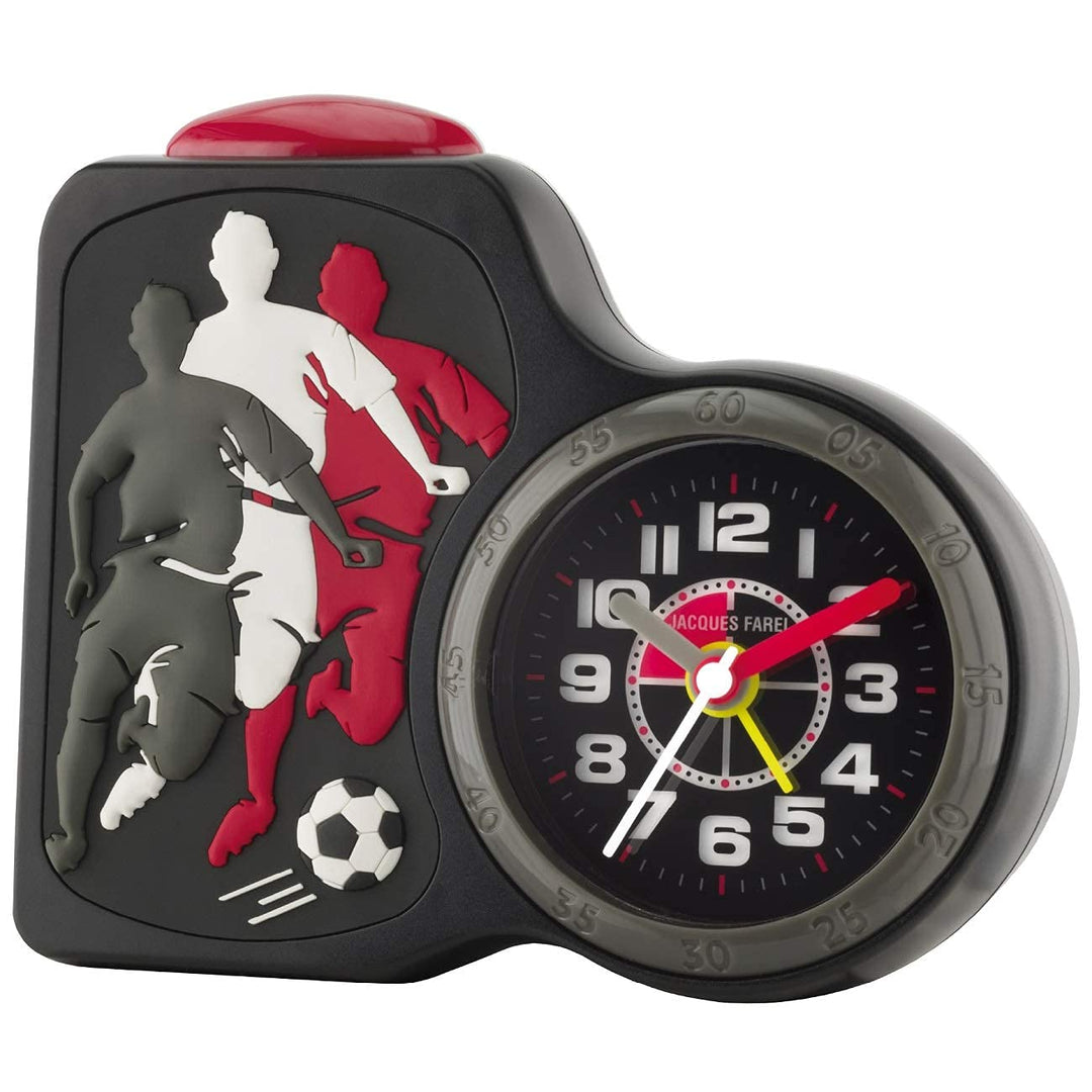 JACQUES FAREL Kinderwecker Jungen Fussball ohne Ticken, mit Licht und Snooze ACB 716 FO